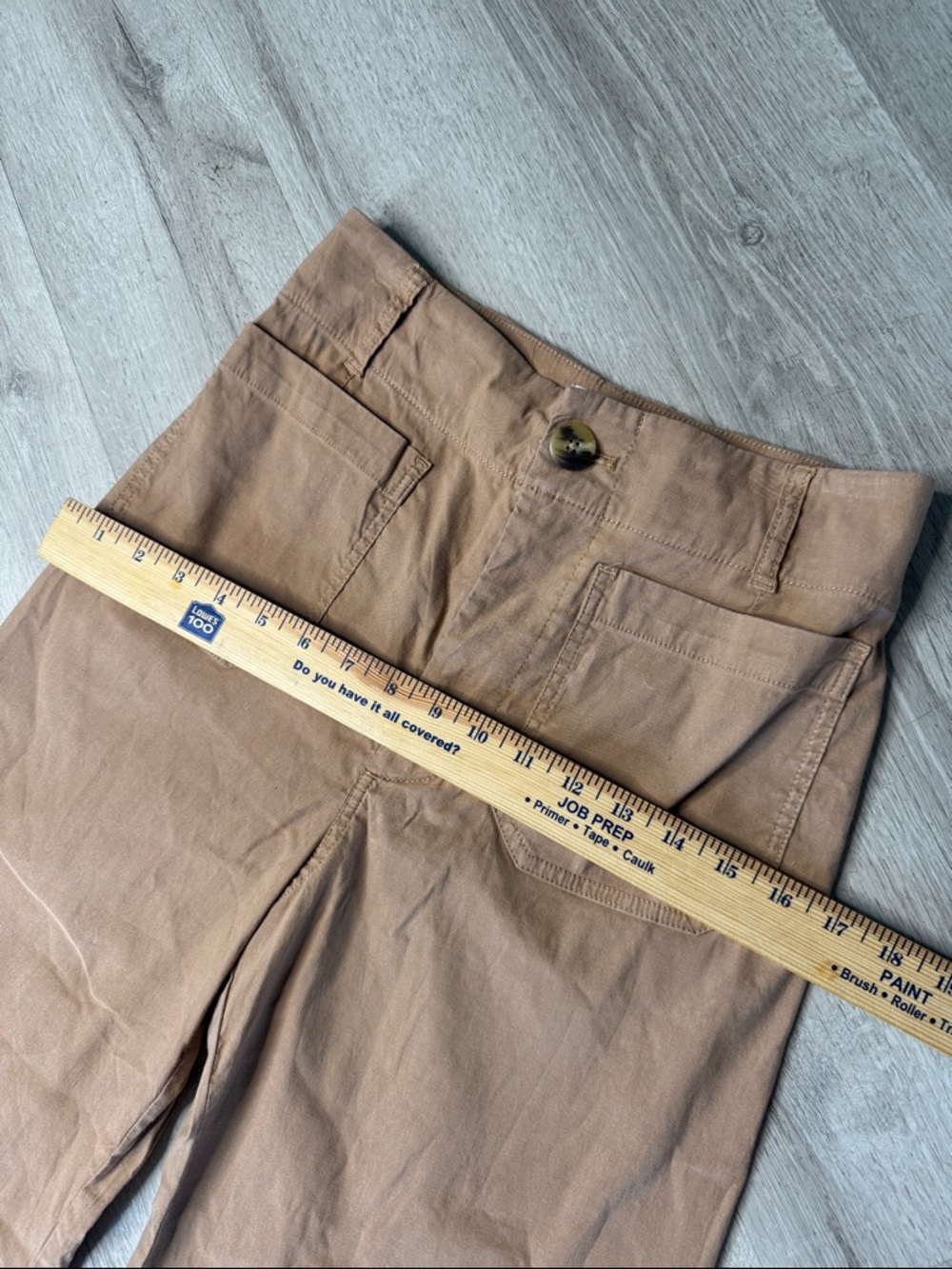 Maeve The Colette Wide-Leg Tan Pants Size 27 Viscose-Linen Blend - Picture 8 of 11